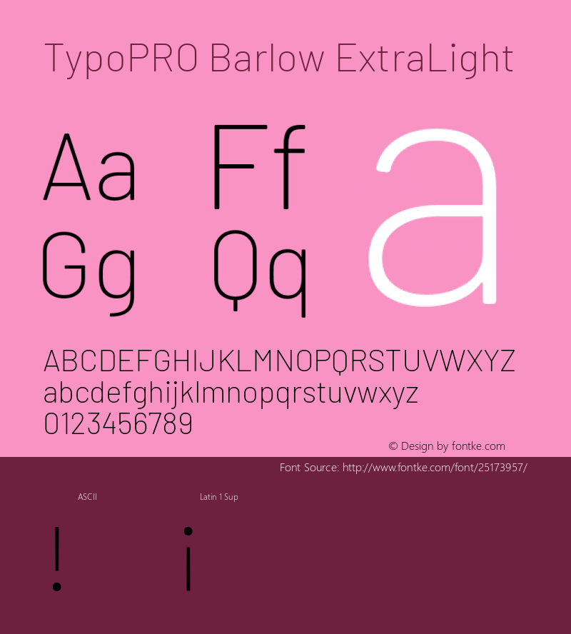 TypoPRO Barlow ExtraLight Version 1.301图片样张