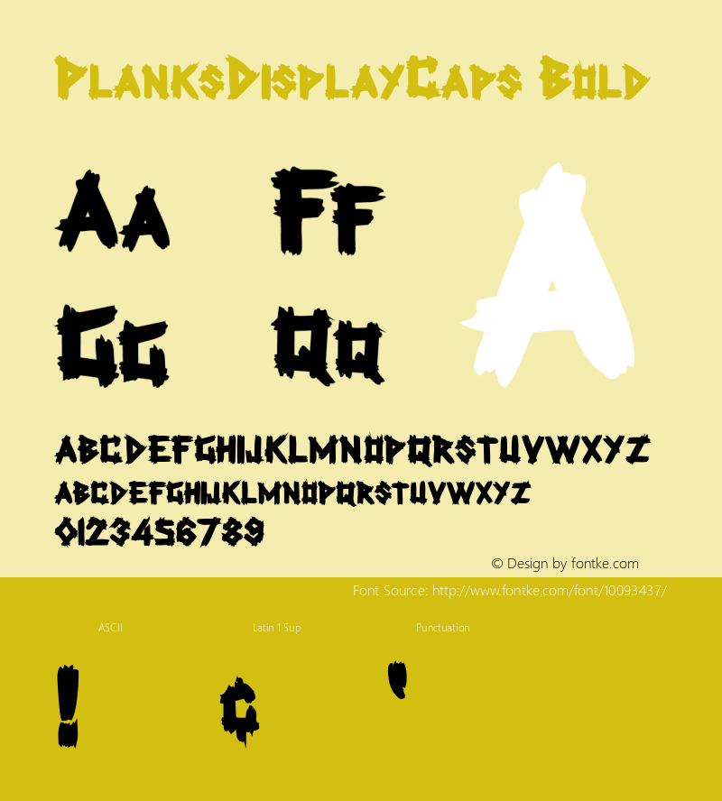 PlanksDisplayCaps Bold The IMSI MasterFonts Collection, tm 1995, 1996 IMSI (International Microcomputer Software Inc.)图片样张