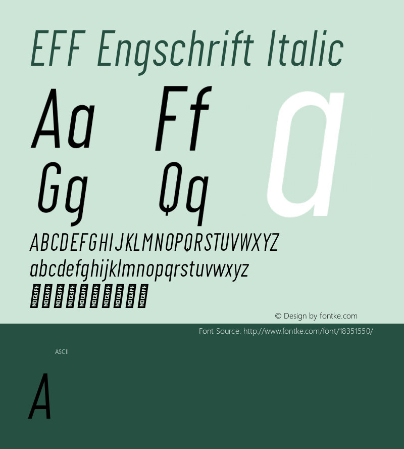 EFF Engschrift Italic Version 0.004;PS 000.004;hotconv 1.0.88;makeotf.lib2.5.64775图片样张