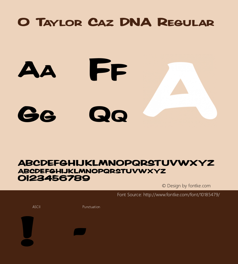 0 Taylor Caz DNA Regular Macromedia Fontographer 4.1 9/4/2002图片样张