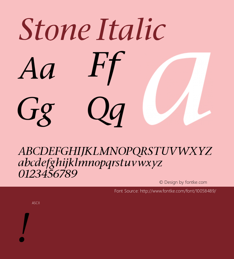 Stone Italic Unknown图片样张