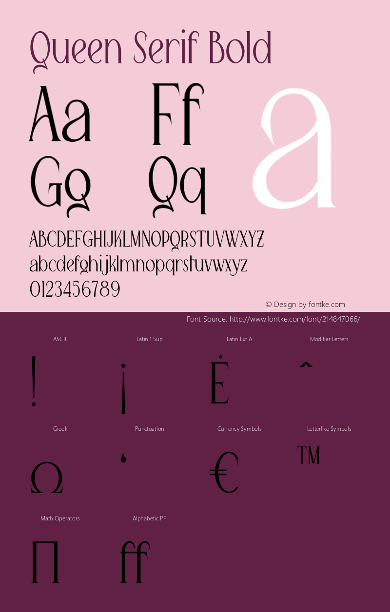 Queen Serif Bold Version 1.001;Fontself Maker 3.5.7图片样张