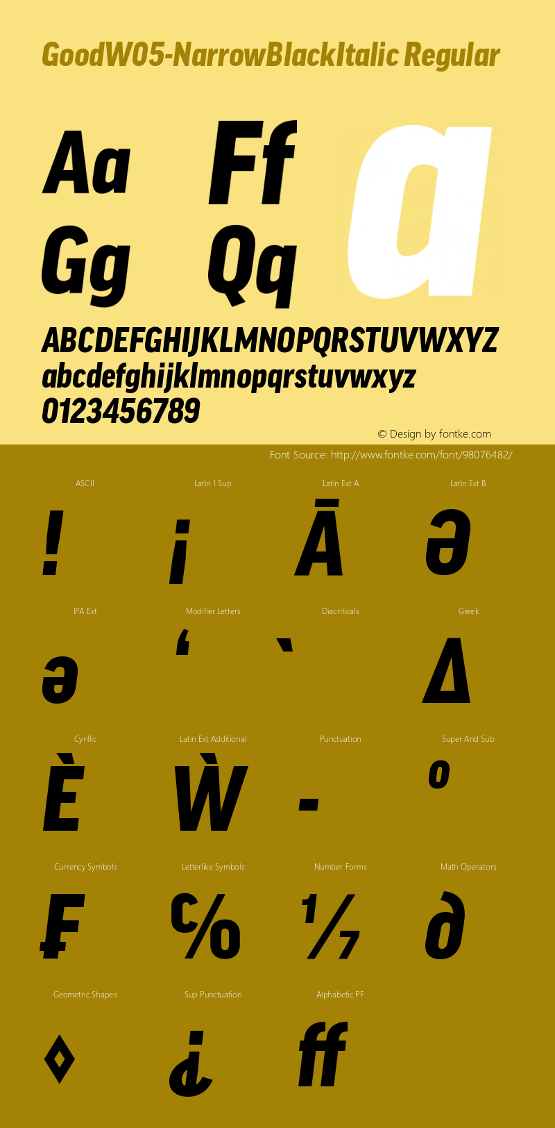 Good W05 Narrow Black Italic Version 7.504图片样张