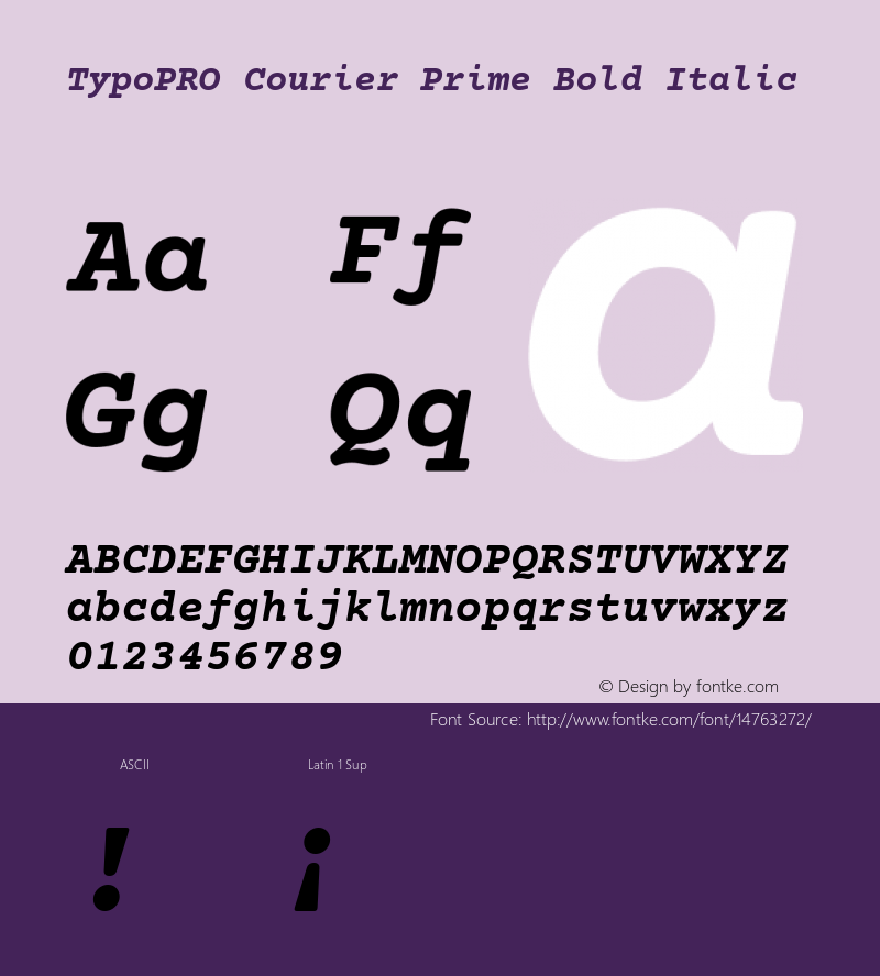 TypoPRO Courier Prime Bold Italic Version 1.202图片样张