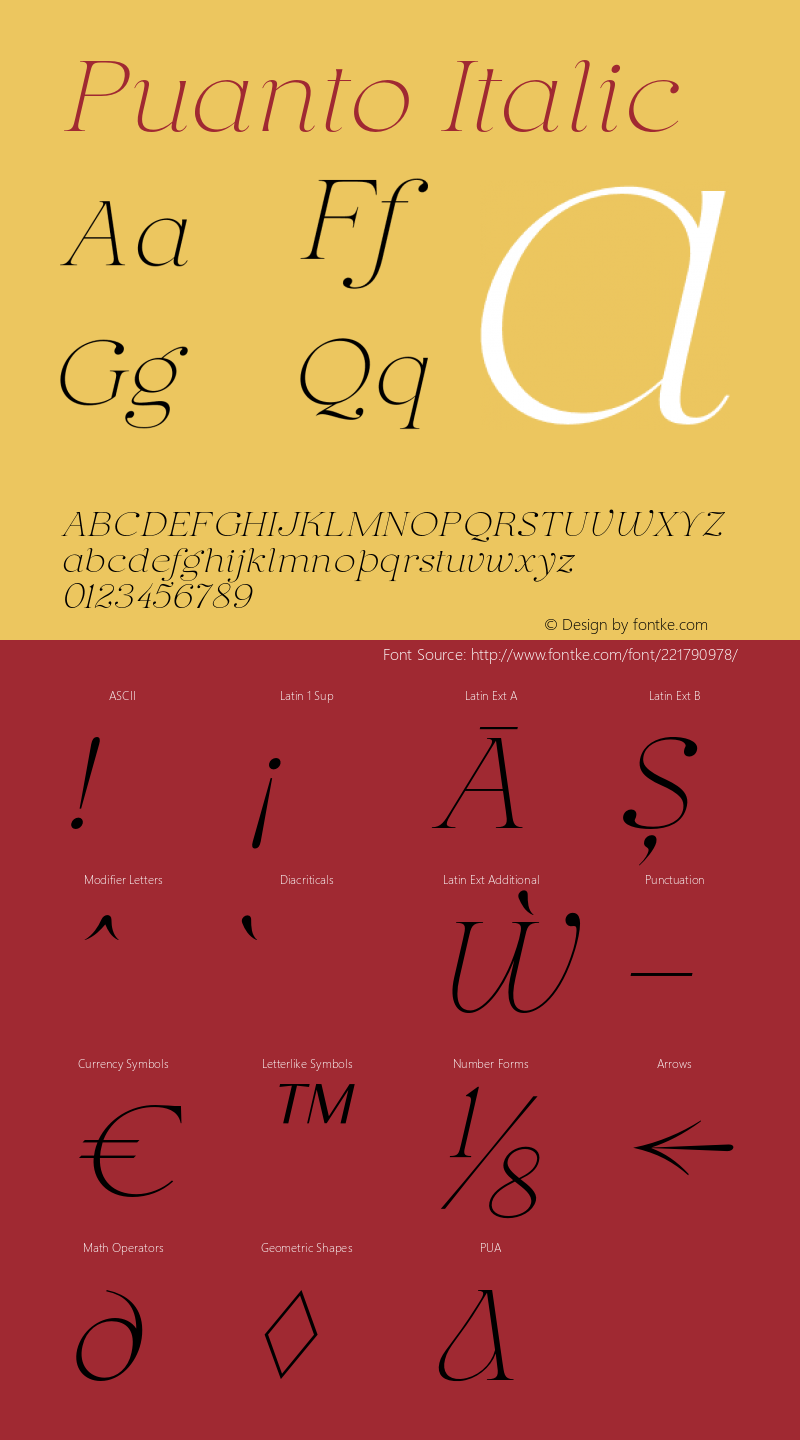 Puanto Italic Version 1.000;hotconv 1.0.109;makeotfexe 2.5.65596图片样张