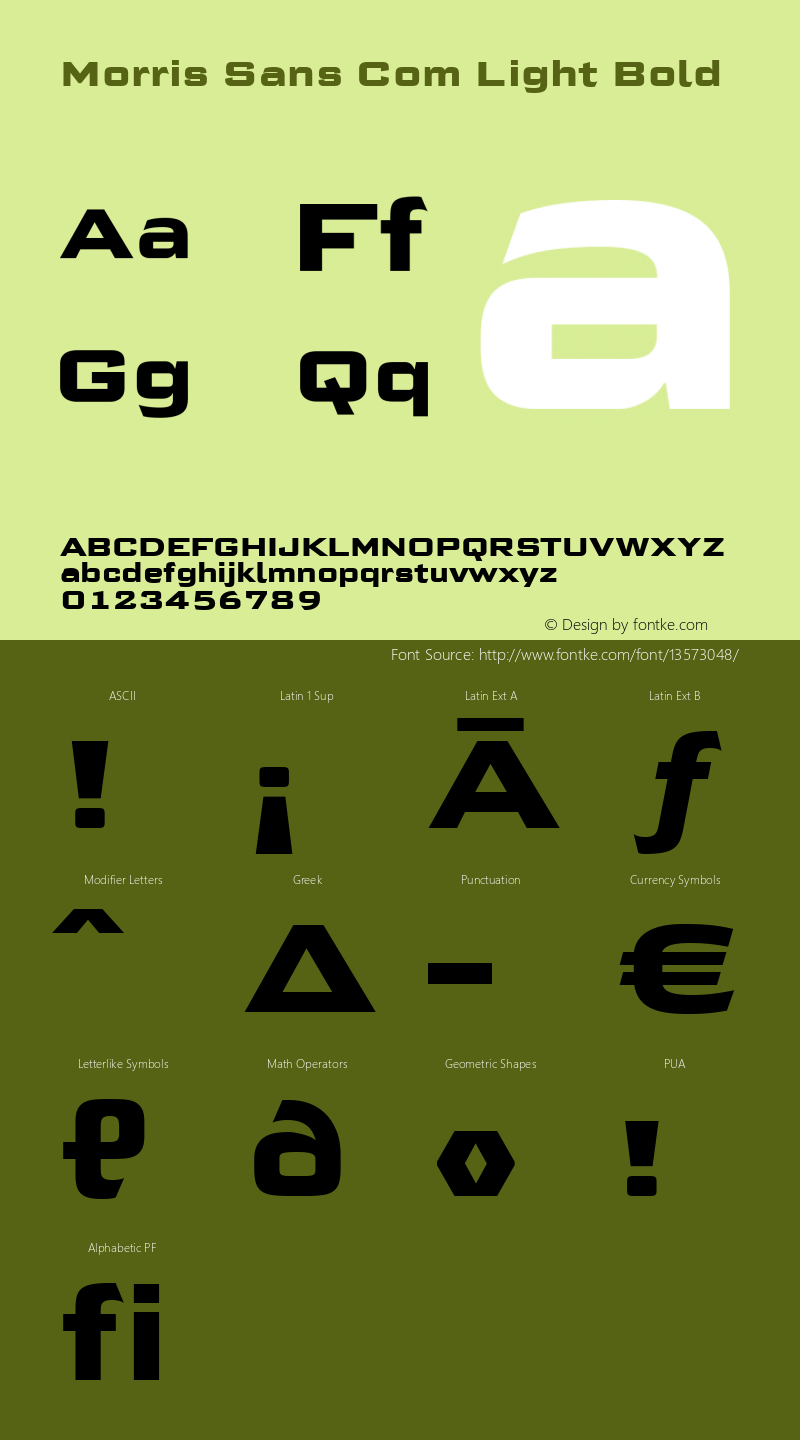 Morris Sans Com Light Bold Version 1.01图片样张