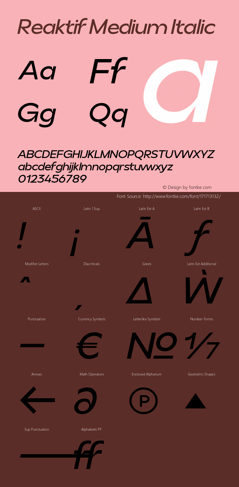 Reaktif Medium Italic 1.000图片样张