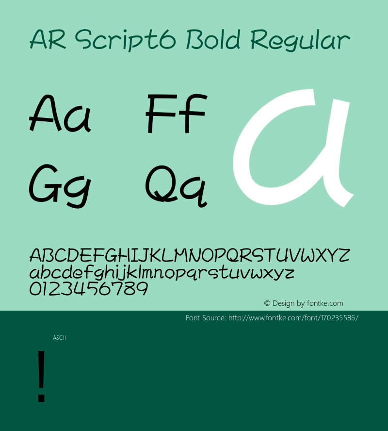 AR Script6 Bold Version 2.10图片样张