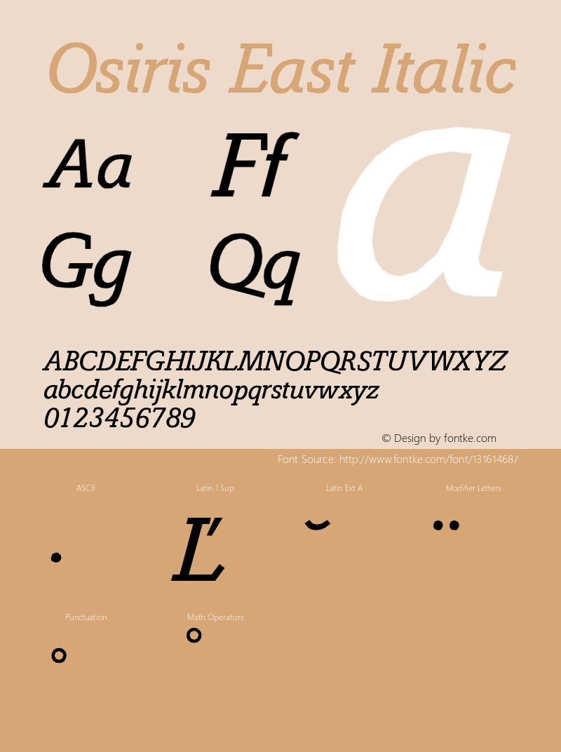 Osiris East Italic Version 001.000图片样张