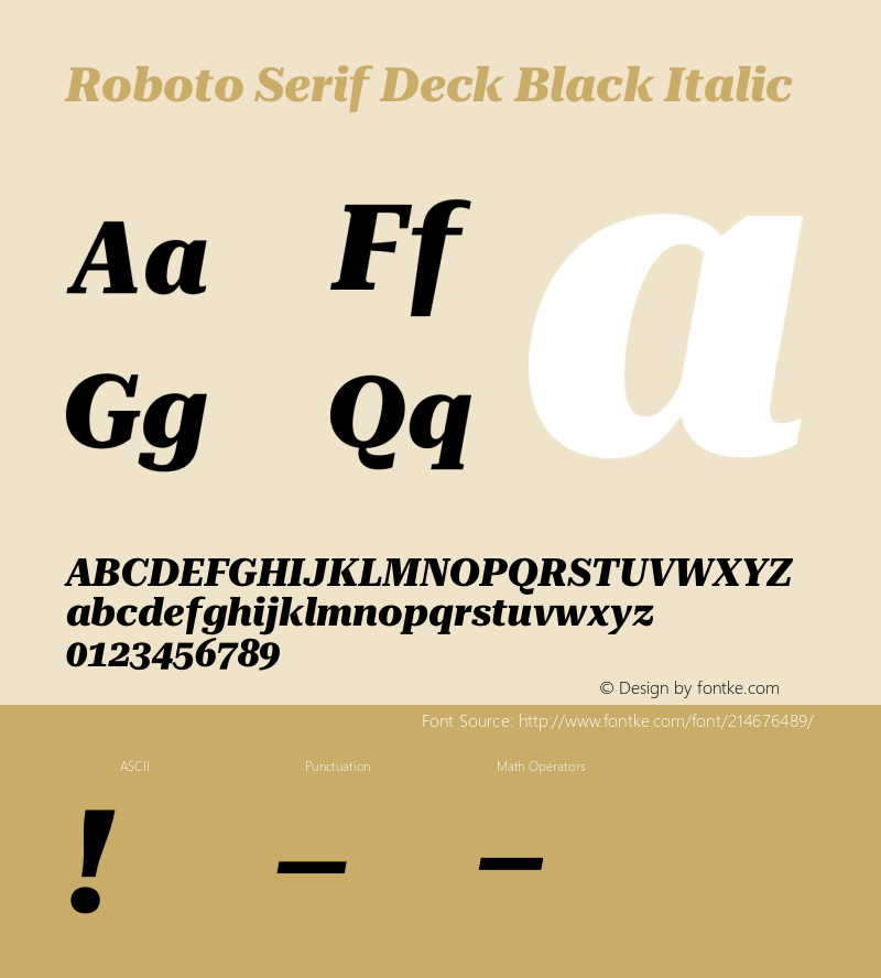 Roboto Serif Deck Black Italic Version 1.001;PS 1.1;hotconv 16.6.54;makeotf.lib2.5.65590图片样张