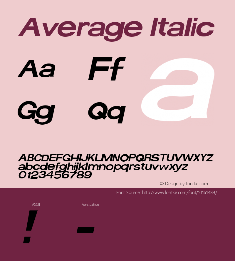Average Italic Rev. 003.000图片样张