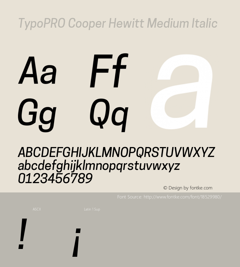 TypoPRO Cooper Hewitt Medium Italic 1.000图片样张