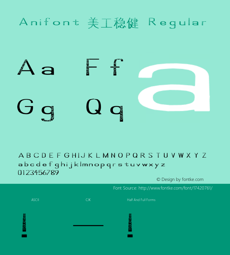 Anifont 美工稳健 Regular Version 1.00图片样张