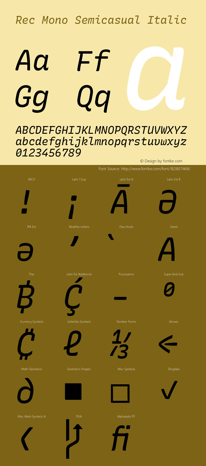 Rec Mono Semicasual Italic Version 1.084图片样张