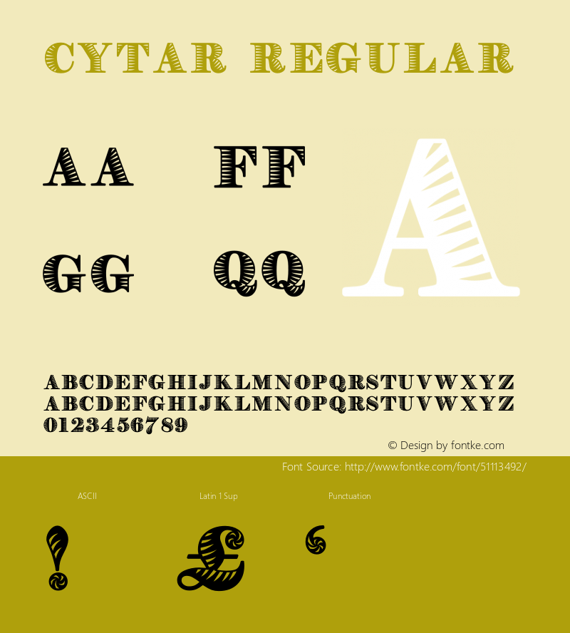 Cytar Version 1.00;December 10, 2019;FontCreator 11.5.0.2430 32-bit图片样张