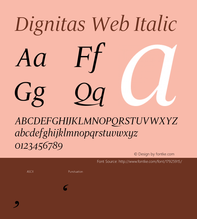 Dignitas Web Italic Version 1.1 2005图片样张