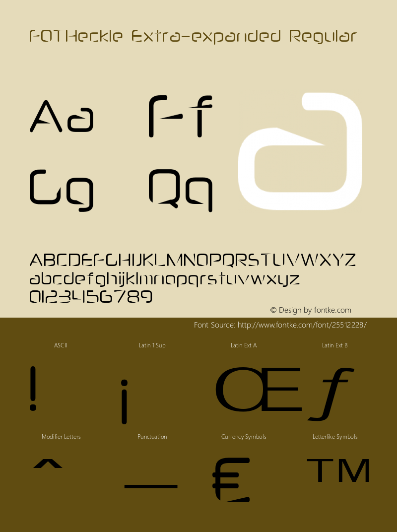 FOTHeckle-ExtraexpandedRegular Version 1.000图片样张