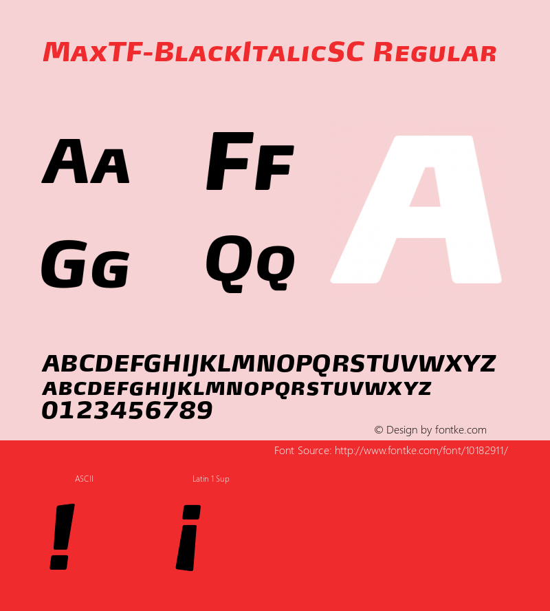 MaxTF-BlackItalicSC Regular 4.460图片样张