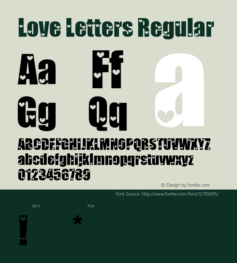 Love Letters Regular 1999; 1.1     www.stimuleyefonts.com.com图片样张