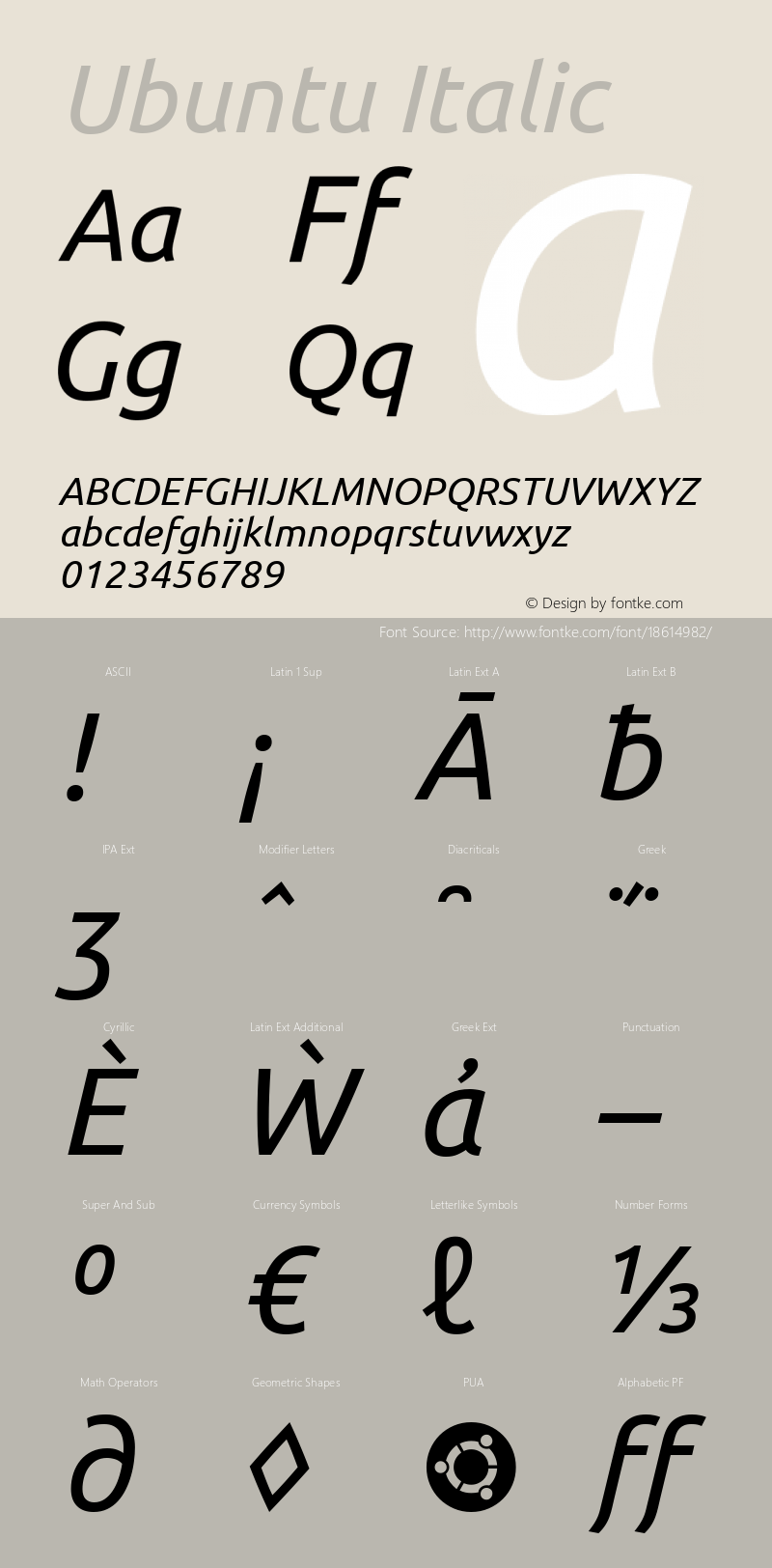 Ubuntu Italic 0.83图片样张
