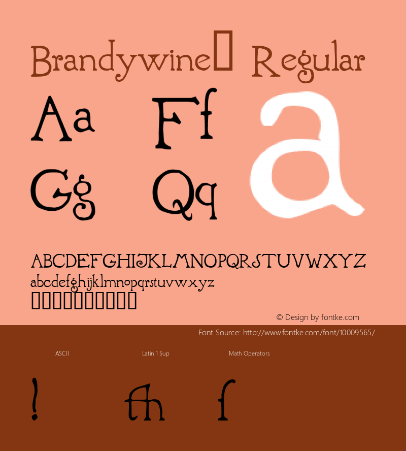 Brandywine™ Regular Altsys Fontographer 4.0.3 2/26/97图片样张