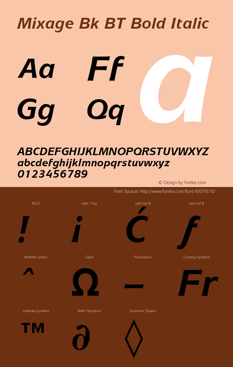 Mixage Bk BT Bold Italic mfgpctt-v4.4 Dec 7 1998图片样张