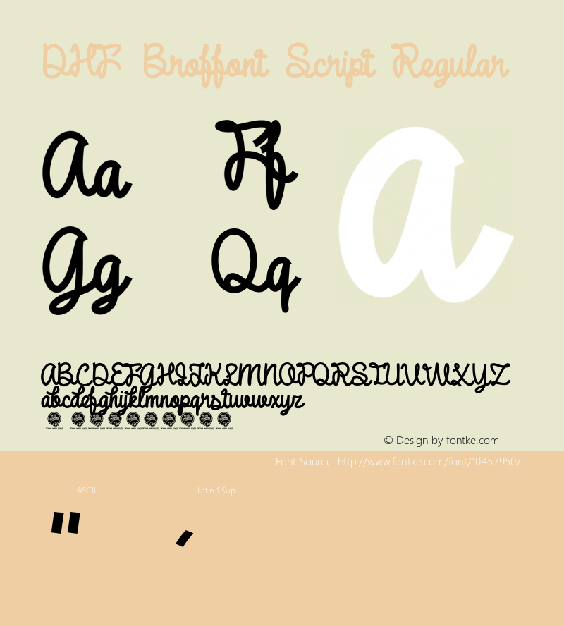 DHF Broffont Script Regular Version 1.000 For Personal Use Only图片样张