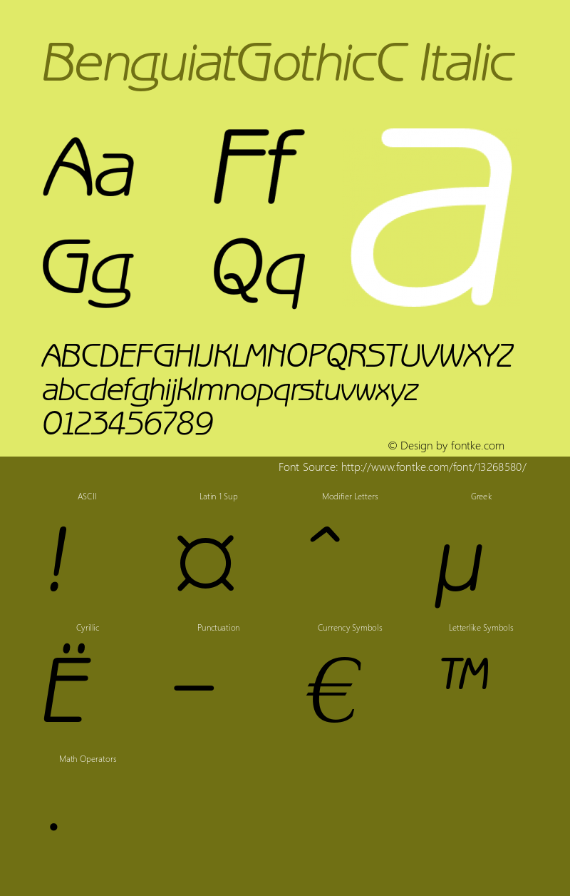 BenguiatGothicC Italic OTF 1.0;PS 001.000;Core 116;AOCW 1.0 161图片样张