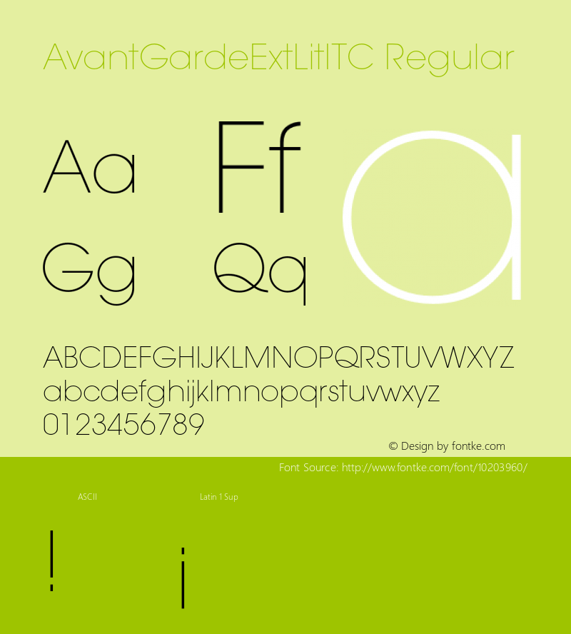 AvantGardeExtLitITC Regular 001.000图片样张