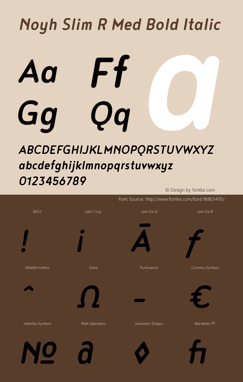 Noyh Slim R Med Bold Italic Version 1.000图片样张