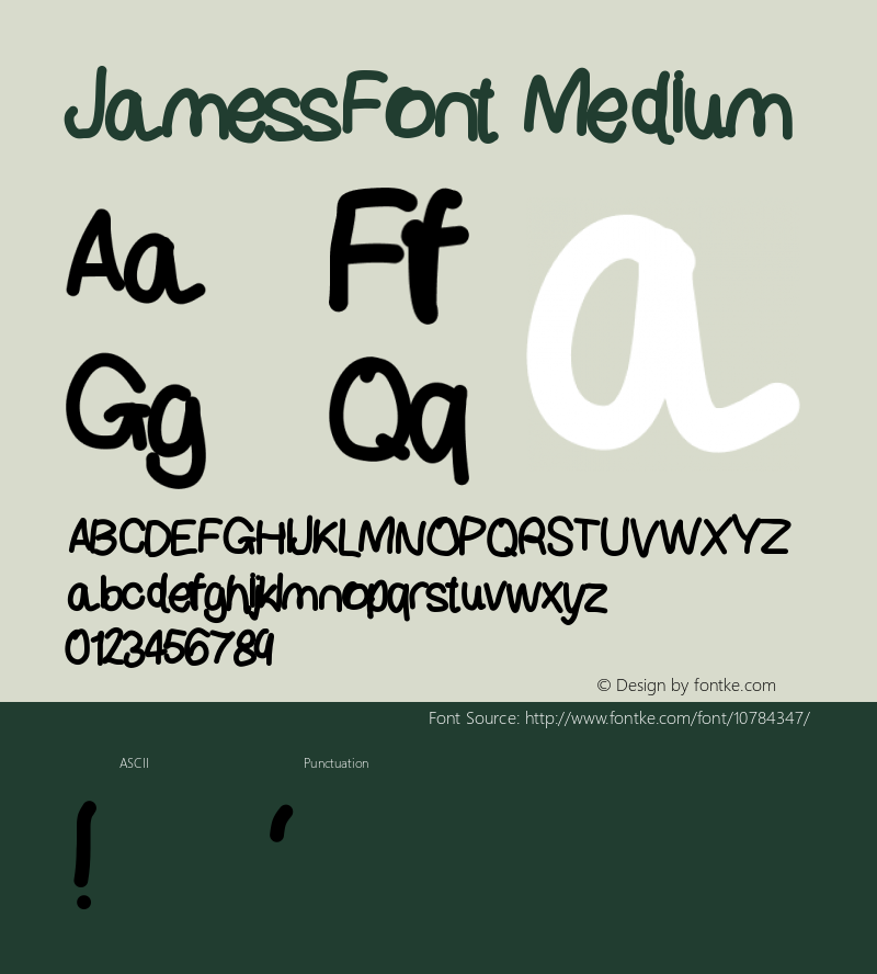 JamessFont Medium Version 001.000图片样张