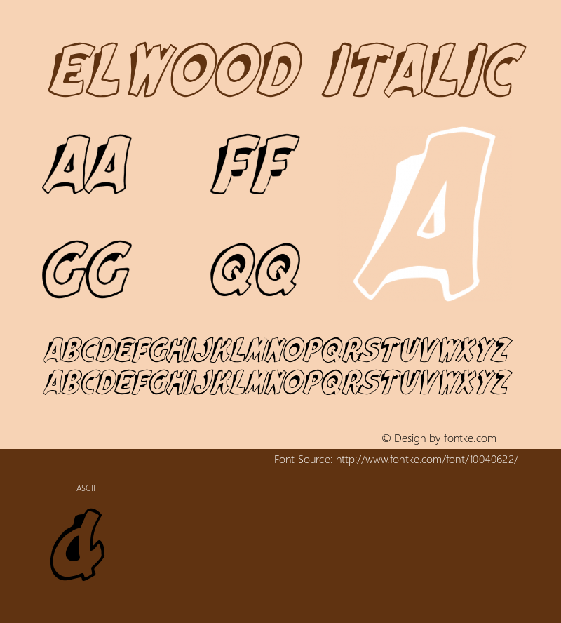 Elwood Italic Altsys Fontographer 3.5  7/6/93图片样张