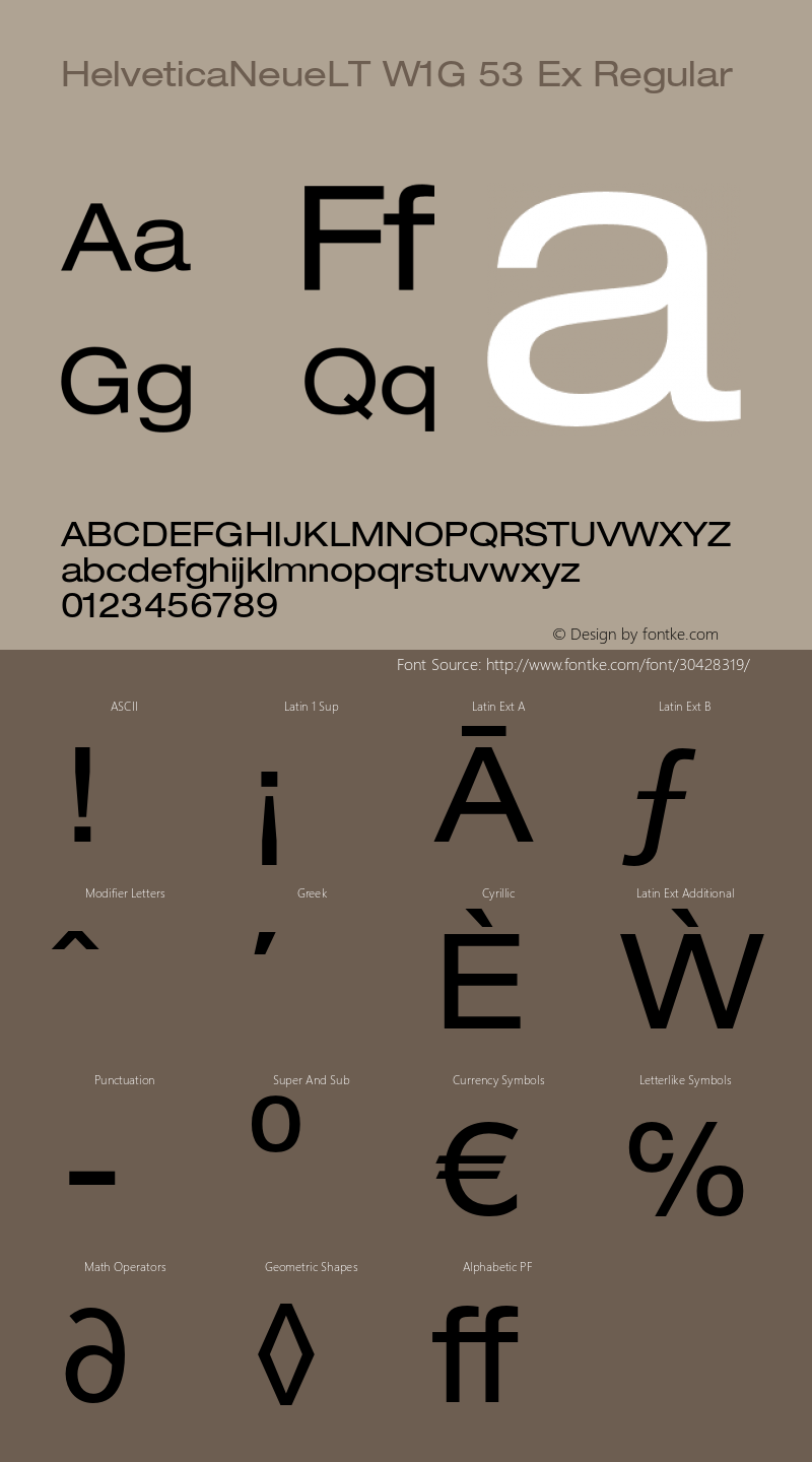 Helvetica Neue LT W05 53 Ext Version 2.00图片样张