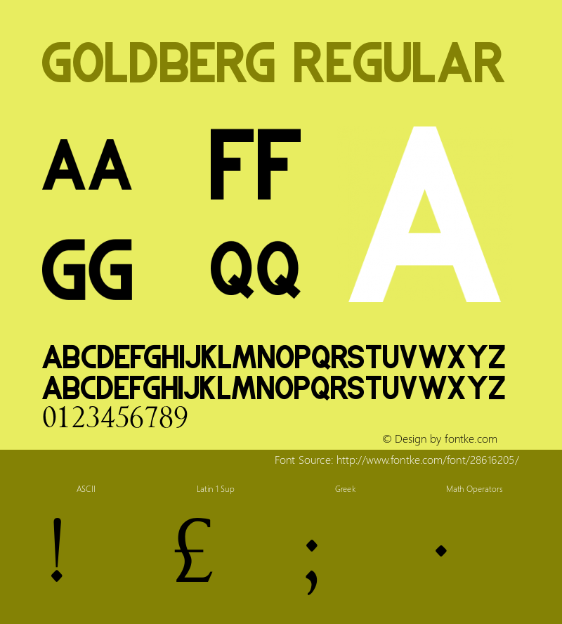 GOLDBERG Version 1.00;February 13, 2019;FontCreator 11.5.0.2430 64-bit图片样张