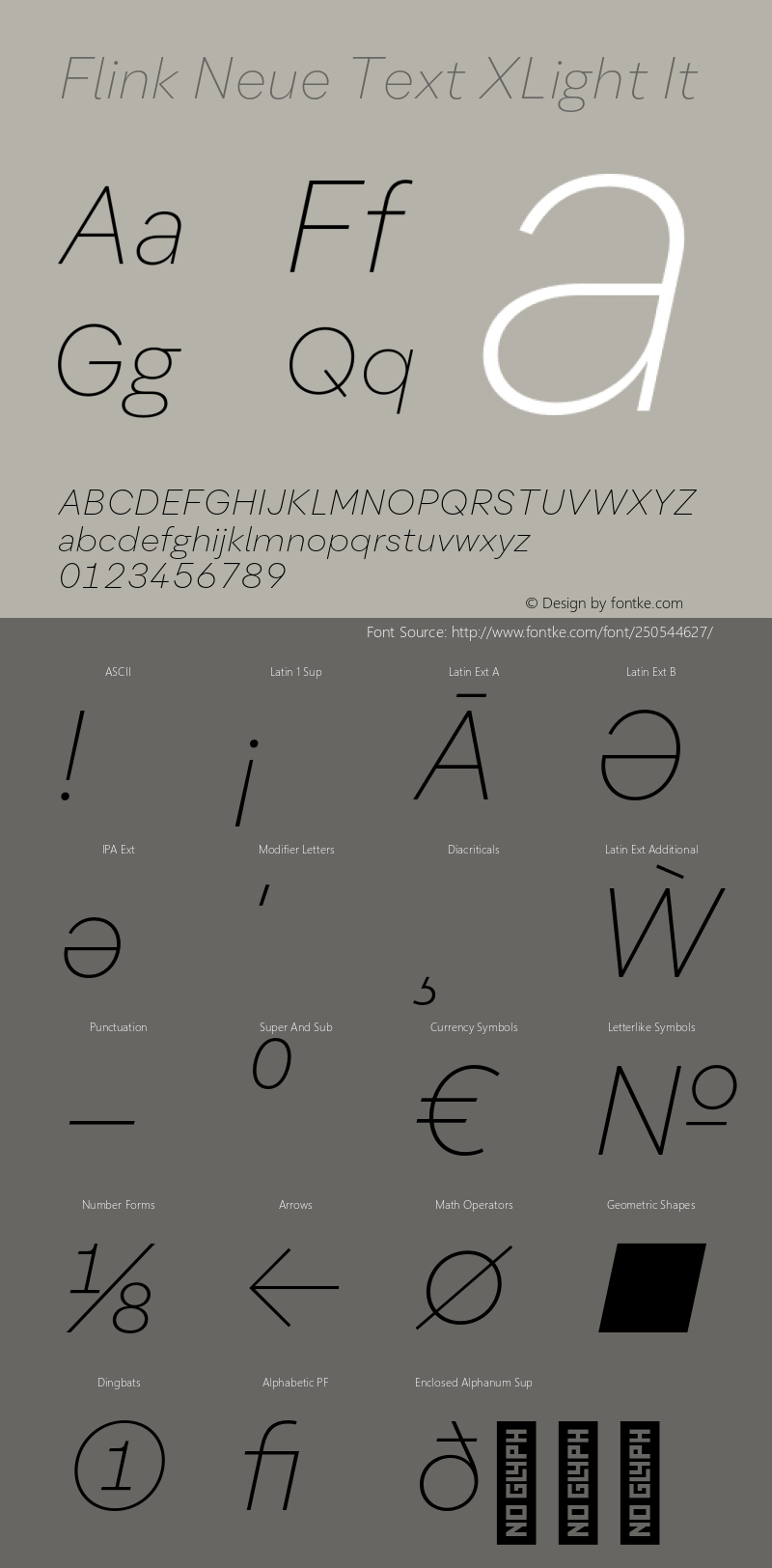 Flink Neue Text XLight It Version 2.100;Glyphs 3.1.2 (3150)图片样张
