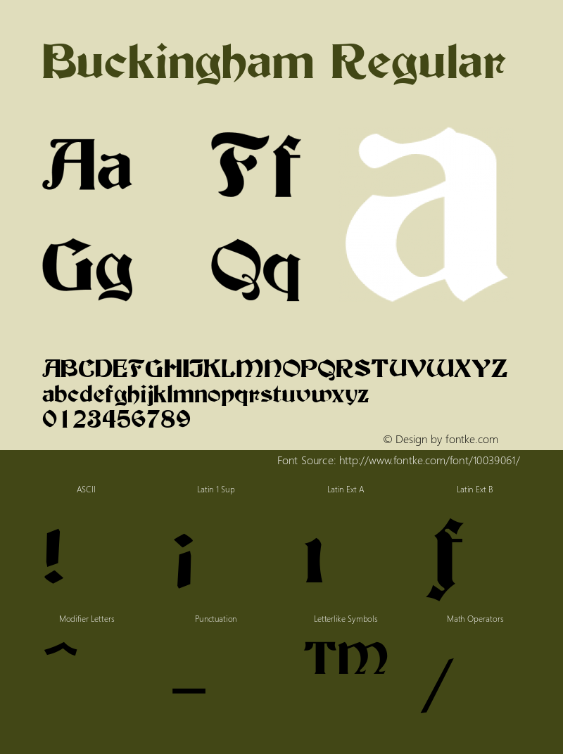 Buckingham Regular The IMSI MasterFonts Collection, tm 1995 IMSI图片样张