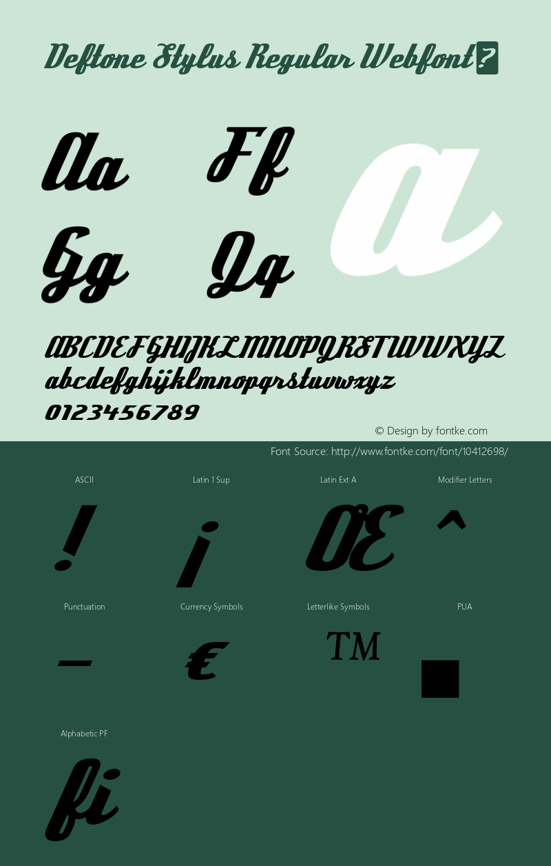 Deftone Stylus Regular Webfont  This is a protected webfont and is intended for CSS @font-face use ONLY. Reverse engineering this font is strictly prohibited.图片样张