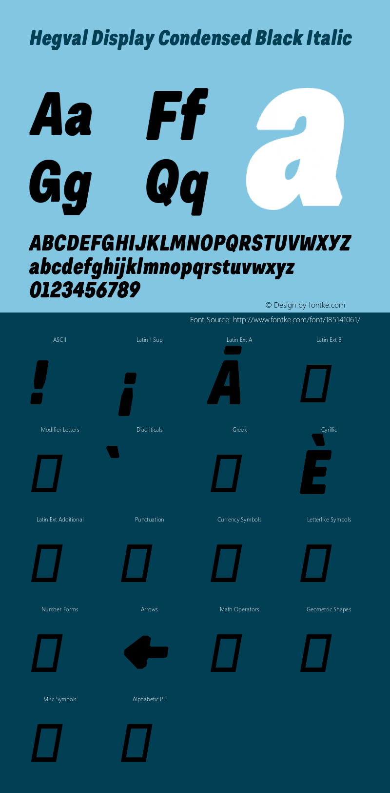 Hegval Display Condensed Black Italic Version 001.000 October 2019图片样张