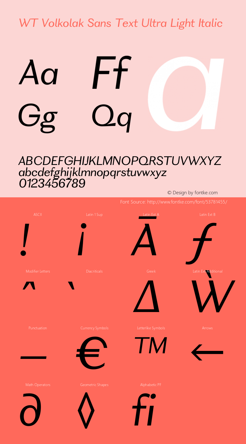 WT Volkolak Sans Text Ultra Light Italic Version 3.000;PS 003.000;hotconv 1.0.88;makeotf.lib2.5.64775图片样张