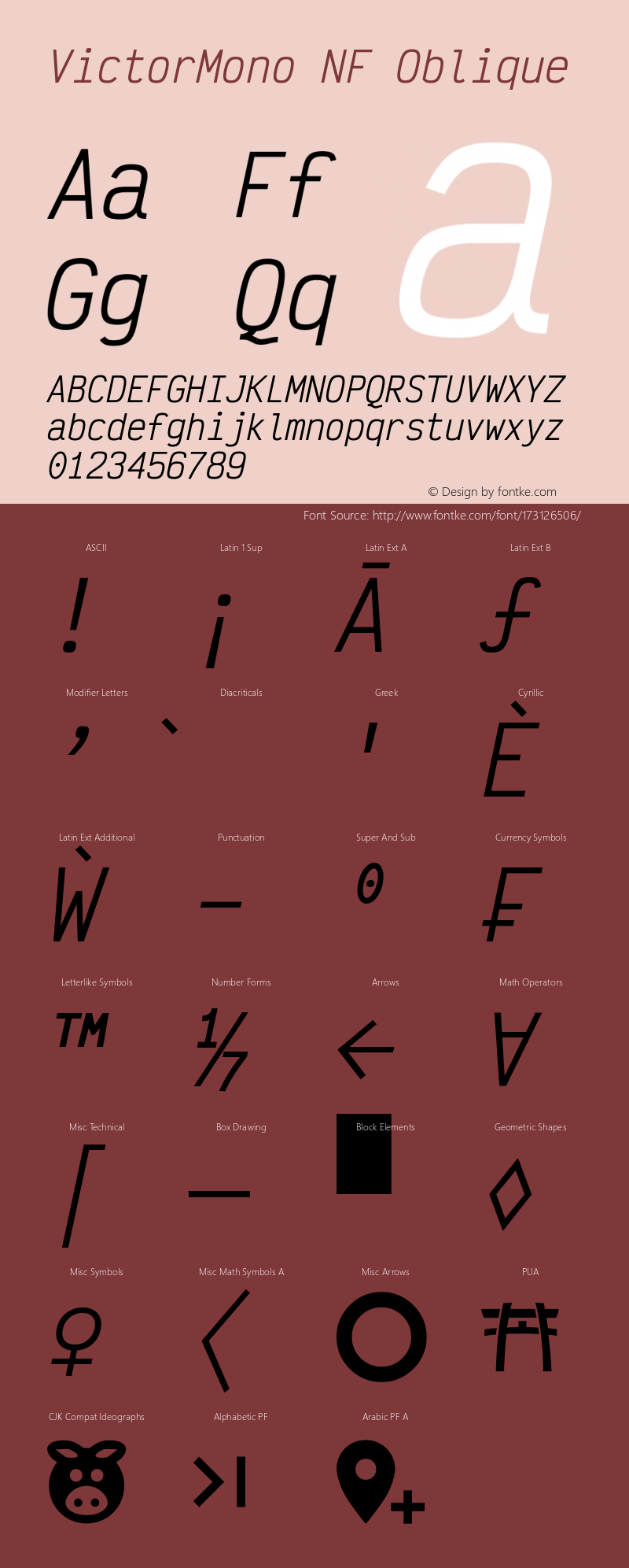 Victor Mono Oblique Nerd Font Complete Windows Compatible Version 1.410图片样张