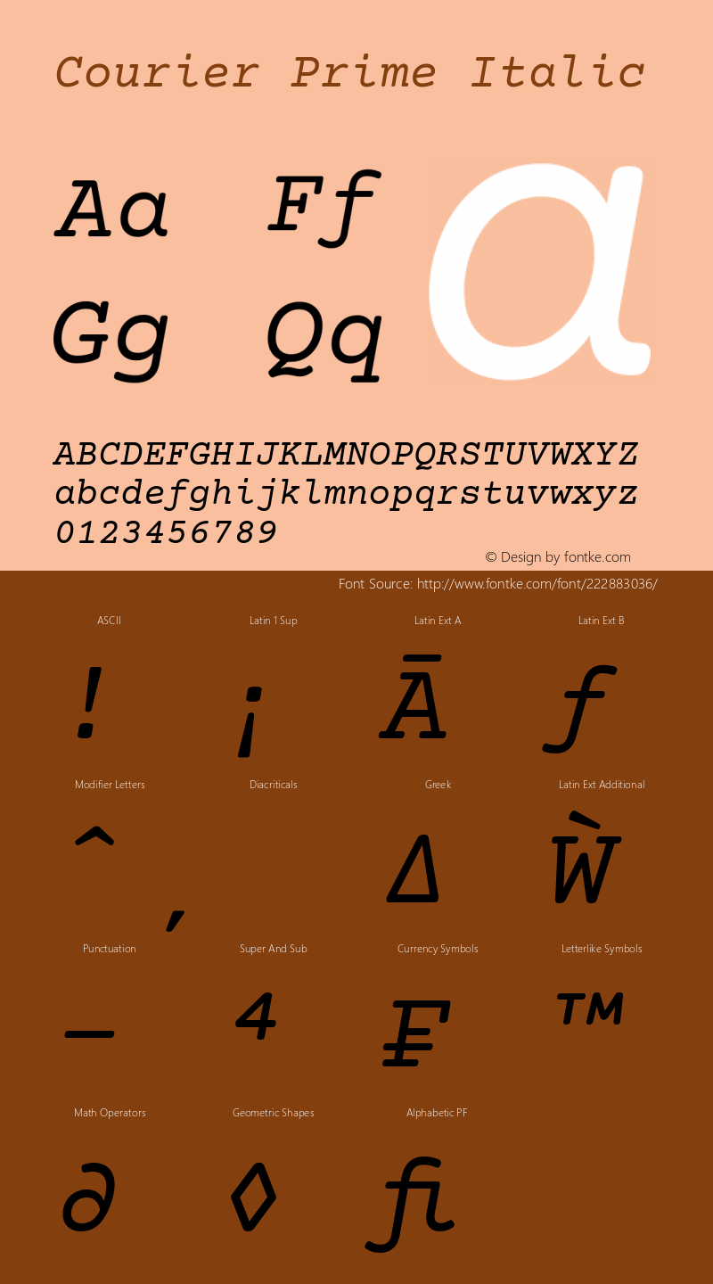 Courier Prime Italic Version 3.018图片样张