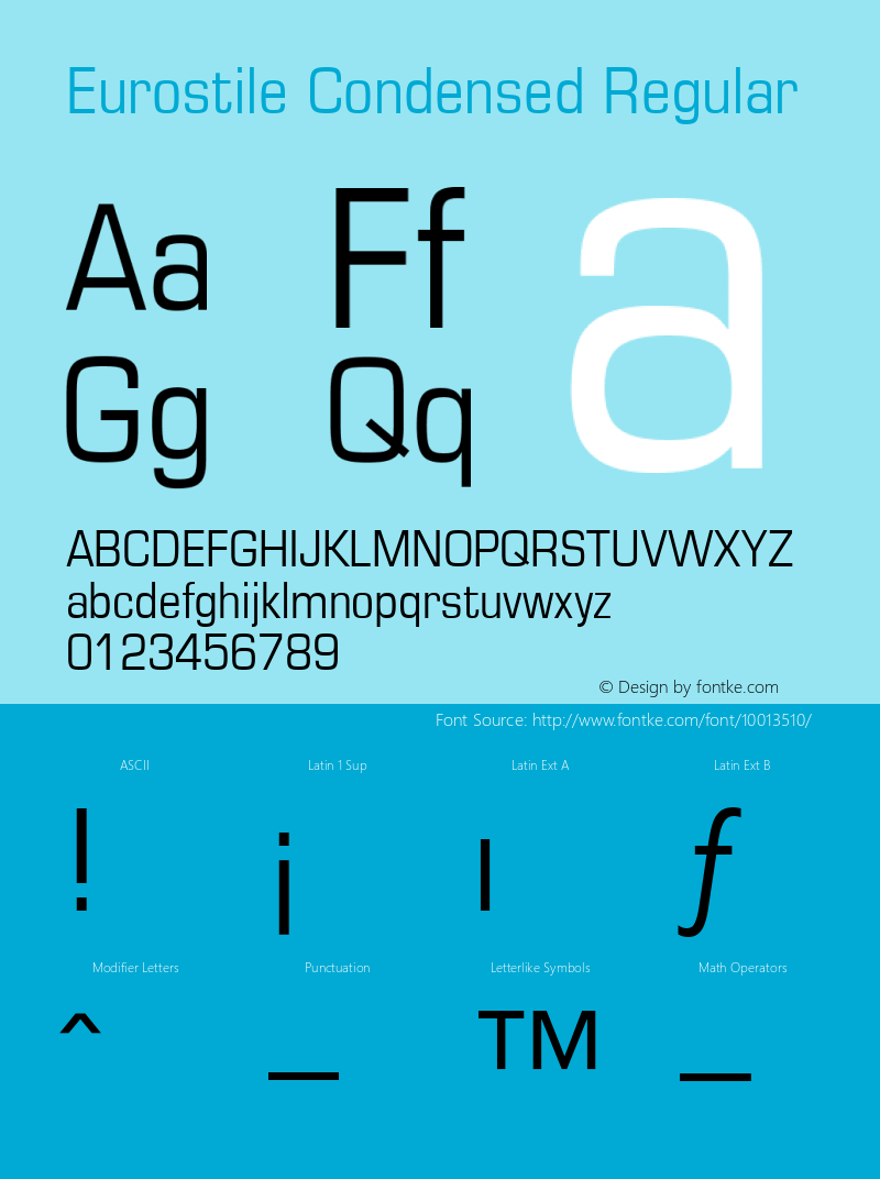 Eurostile Condensed Regular 001.002图片样张