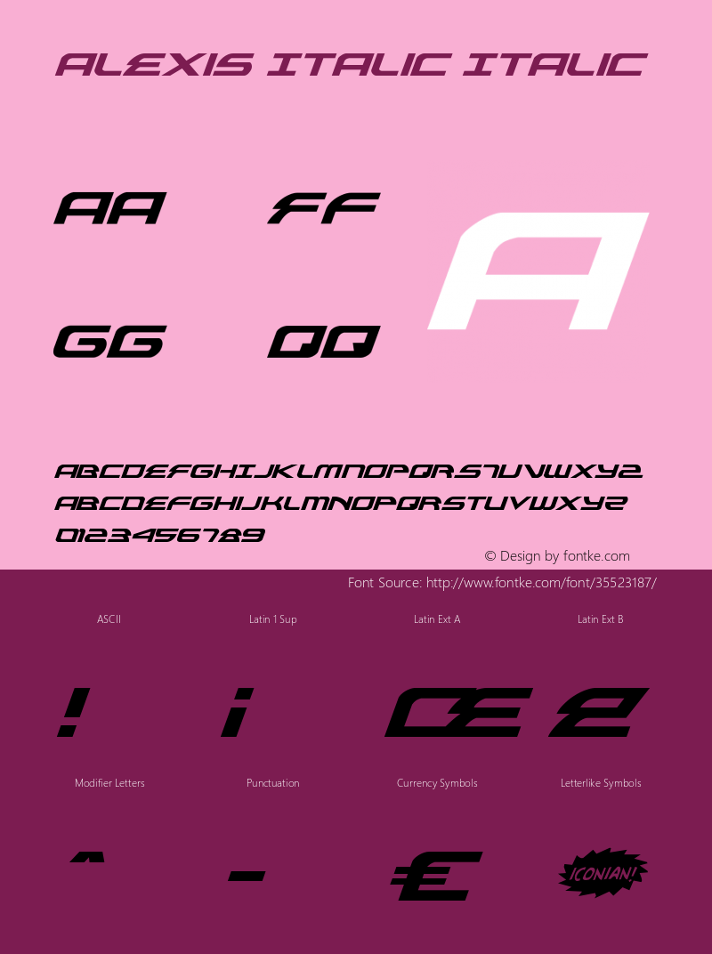 Alexis Italic Version 3.1; 2013图片样张