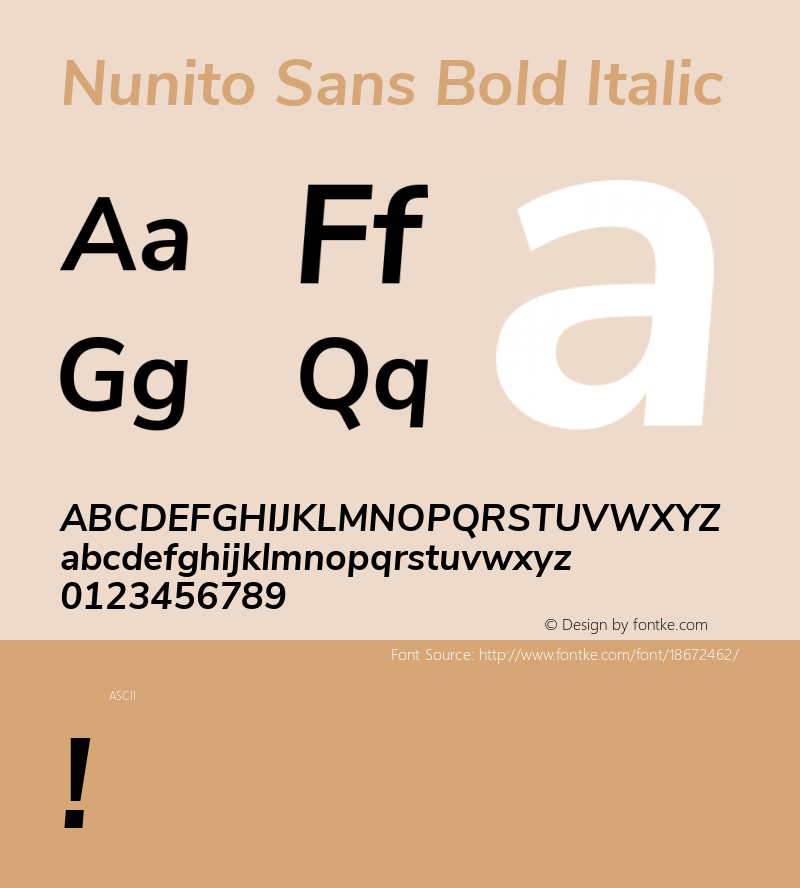 Nunito Sans Bold Italic Version 2.000; ttfautohint (v1.4.1)图片样张