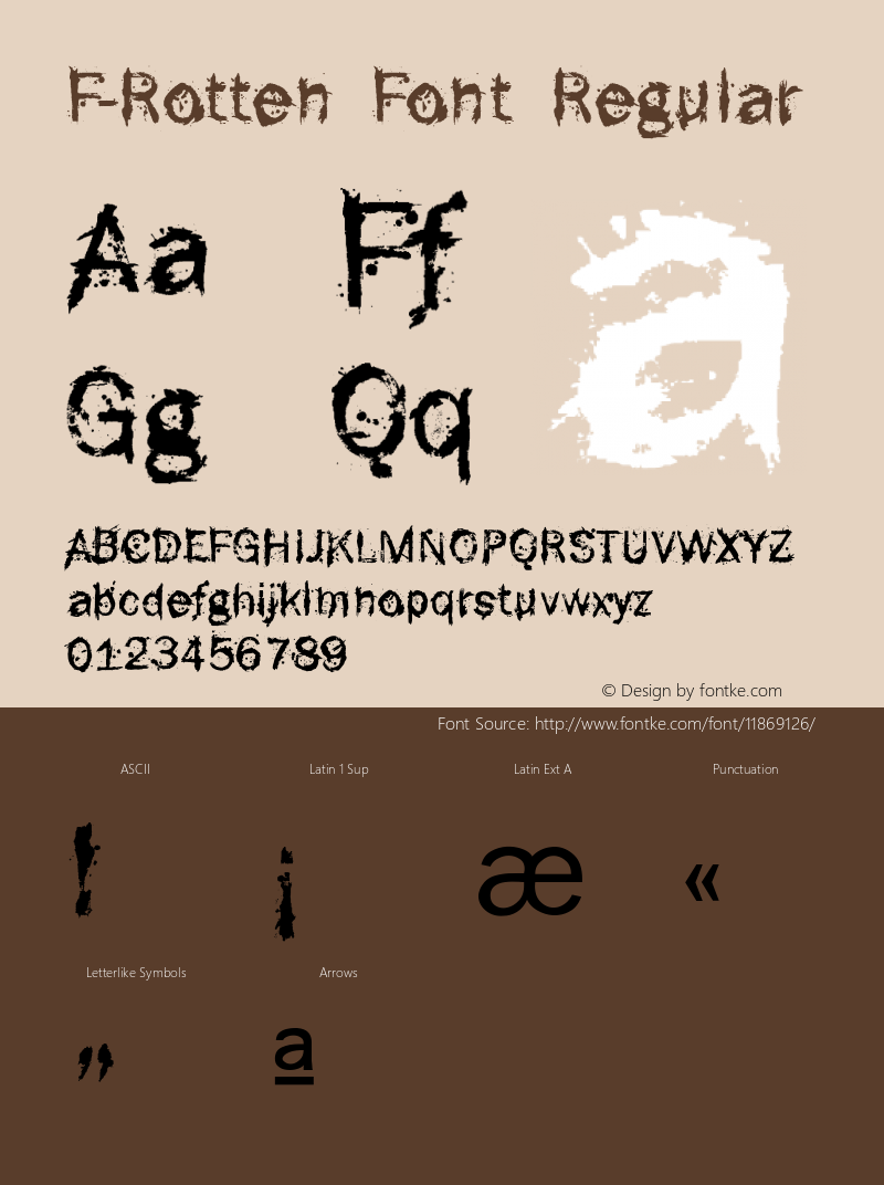 F-Rotten Font Regular Converted from c:\windows\system\FRANKLTE.TF1 by ALLTYPE图片样张