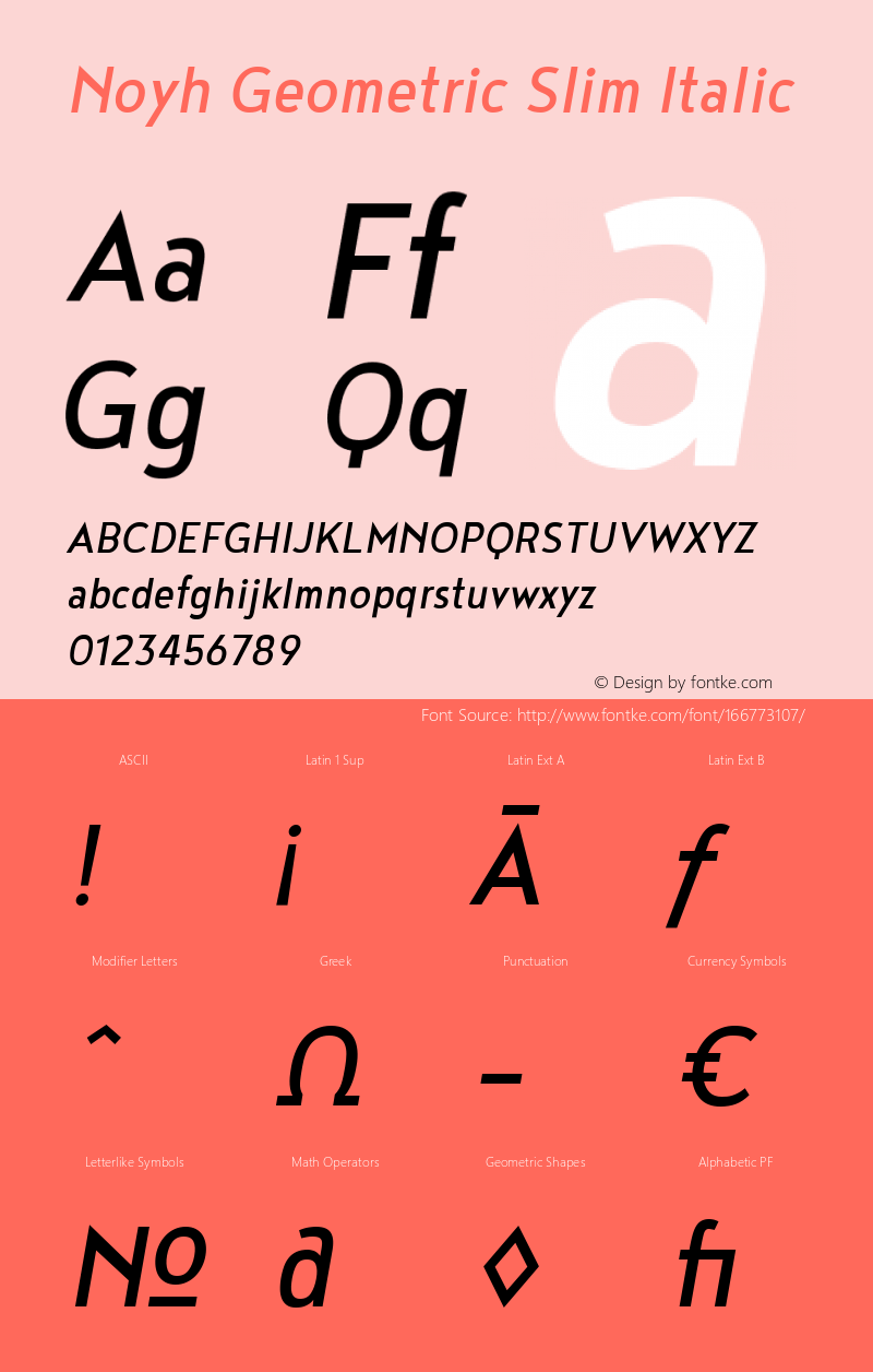 Noyh Geometric Slim Italic 1.000图片样张