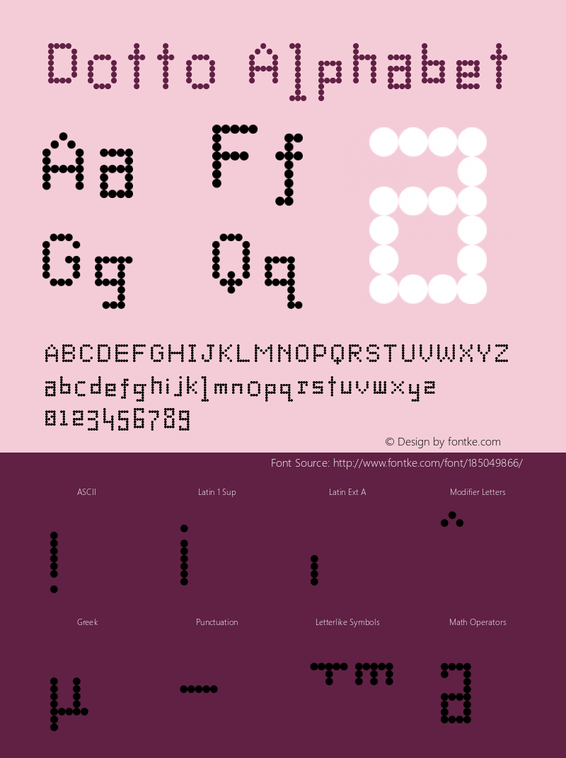 Dotto-Alphabet Macromedia Fontographer 4.1.5 7/15/02图片样张