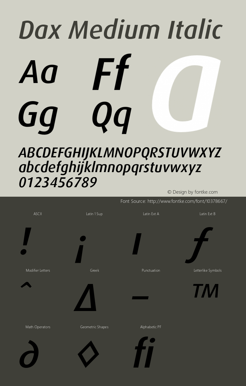 Dax Medium Italic 001.000图片样张