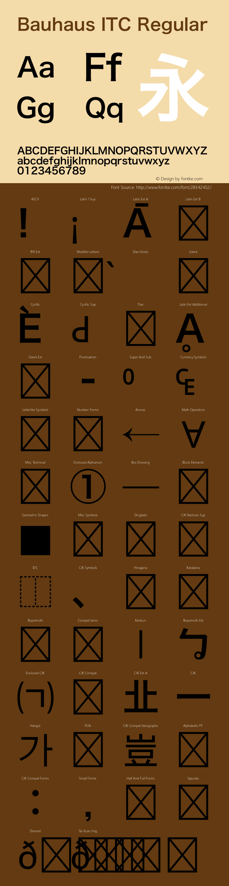 Bauhaus ITC Version 1.20图片样张