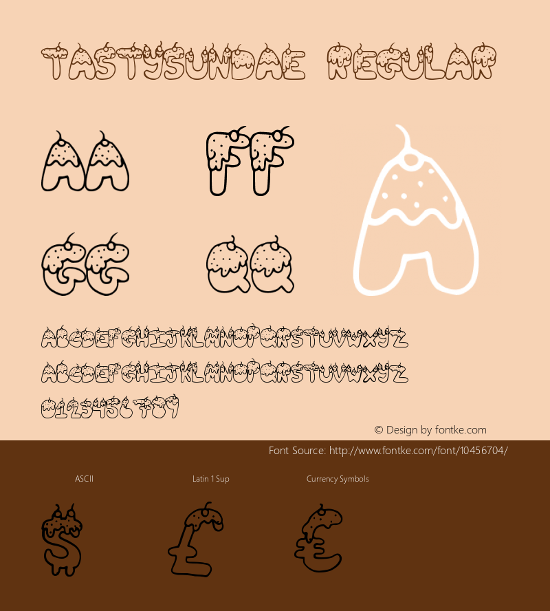 TastySundae Regular Version 1.00 November 22, 2012, initial release图片样张